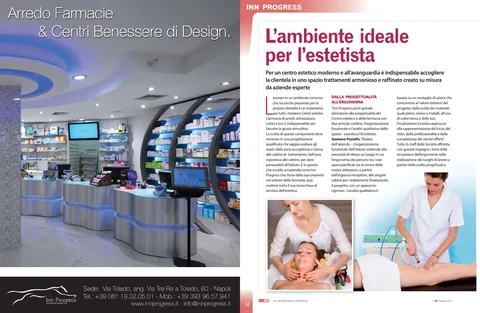 Doppia pagina NTs numero 97 di maggio 2013 con l’articolo L’ambiente ideale per l’estetista su INN PROGRESS